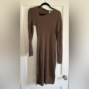 NWT Just Female Brown Long Sleeve Wool Sweater Dress Size Small